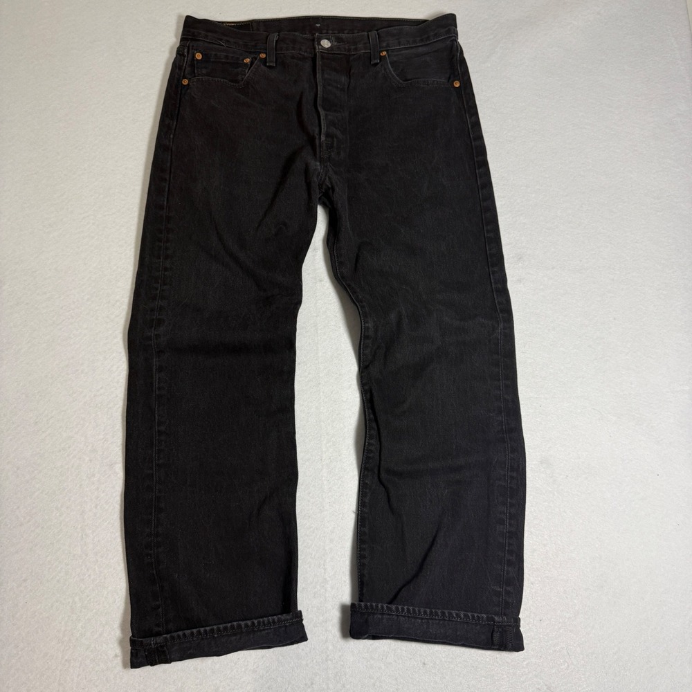 Levi's 501xx Shrink to Fit Black Straight Leg Jeans Mens 34x29 501-0660 Egypt - Picture 3 of 14